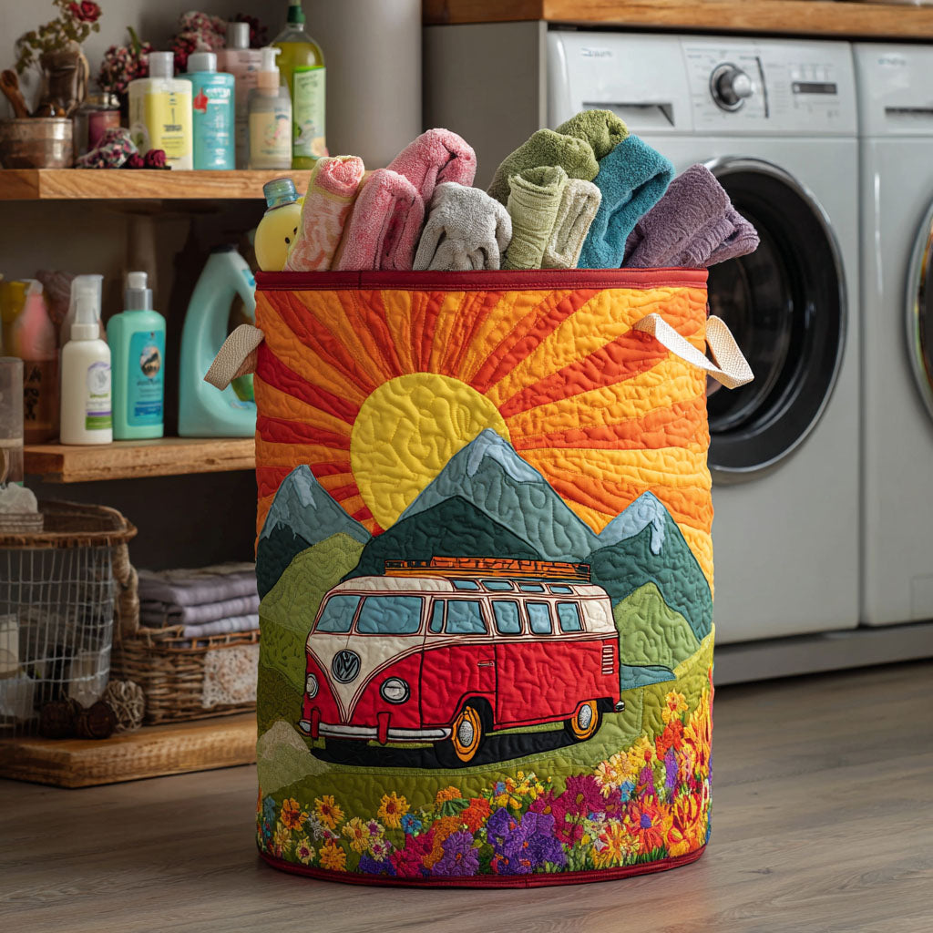 Sunset Ride Quilted Laundry Basket Rustic Laundry Hamper Gifts For Dads Who Have Everything