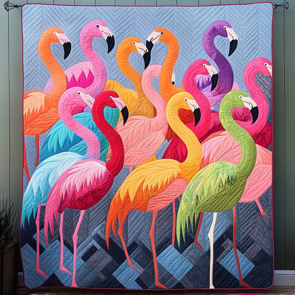 Sunset Strut Quilted Blanket Bedroom Furniture Ideas Flamingo Based Gifts