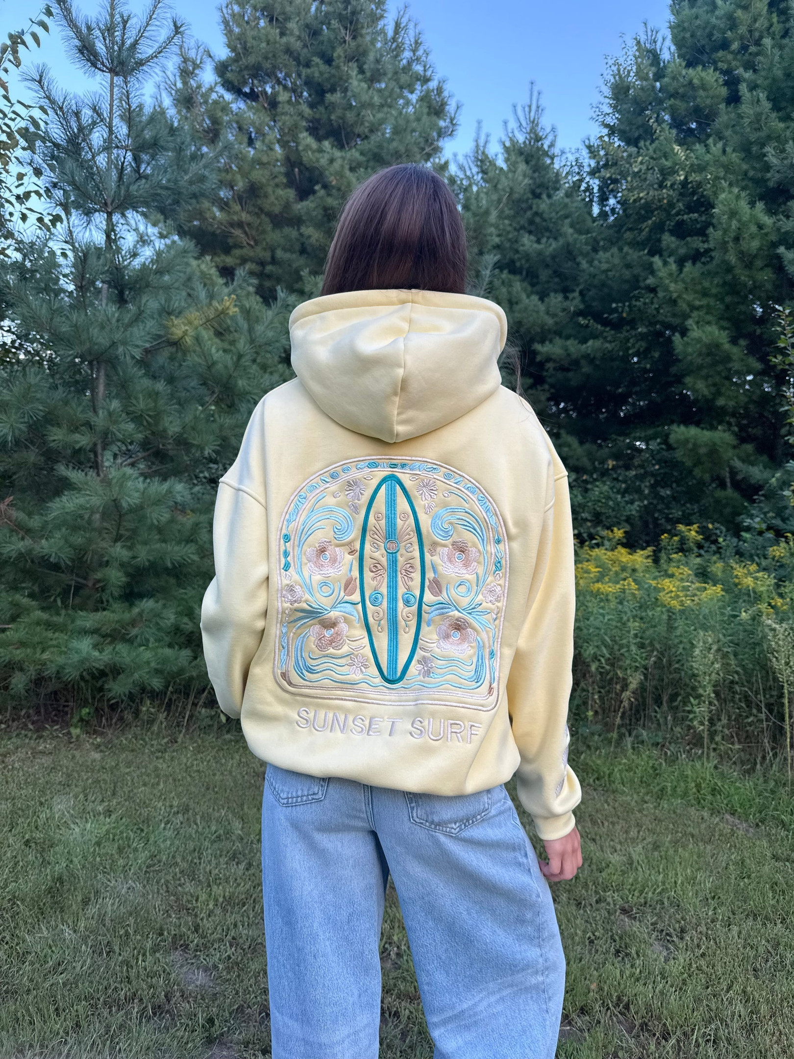 Sunset Surf Hoodie Coastal Bloom Hoodie Sunset Surf Merch Summer Vacation Outfits Womens - Image 2