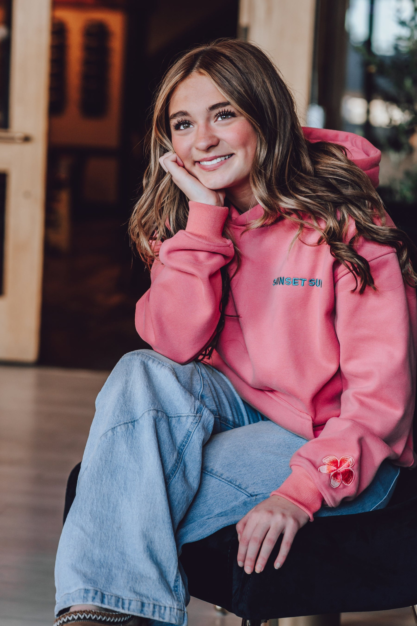 Sunset Surf Hoodie Coral Hibiscus Hoodie Women's Sunset Surf Apparel Best Gift For Beach Lover - Image 2