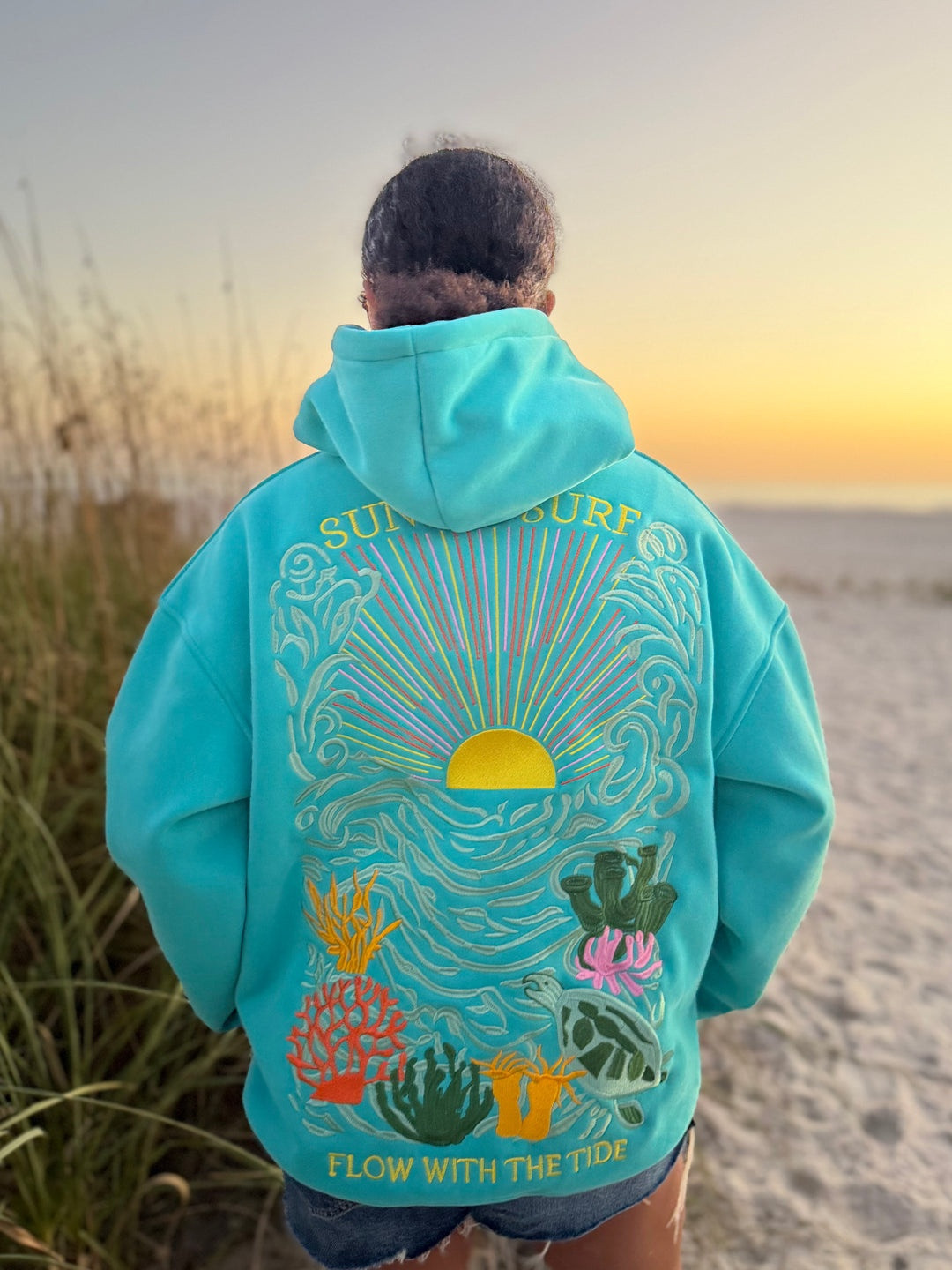 Sunset Surf Hoodie Under The Sea Hoodie Sunset Surf Apparel Gifts For Beach Vacation