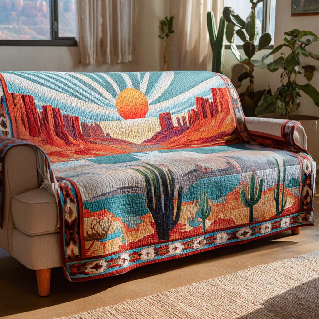 Sunset Trail Cowboy Quilted Sofa Cover Cool Couch Covers Native American Related Presents