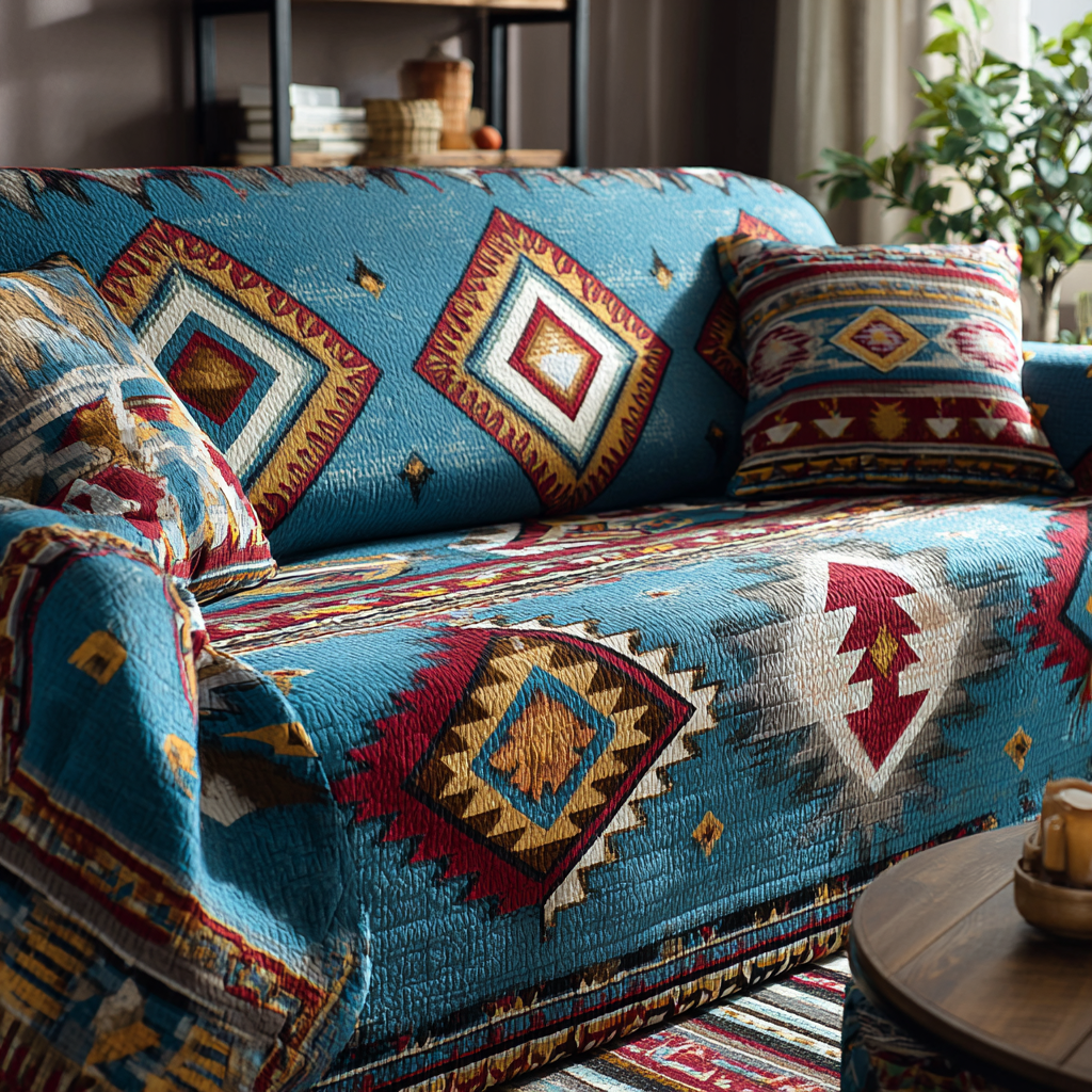 Sunset Trail Quilted Sofa Cover Cool Couch Covers Native American Themed Gifts For Her