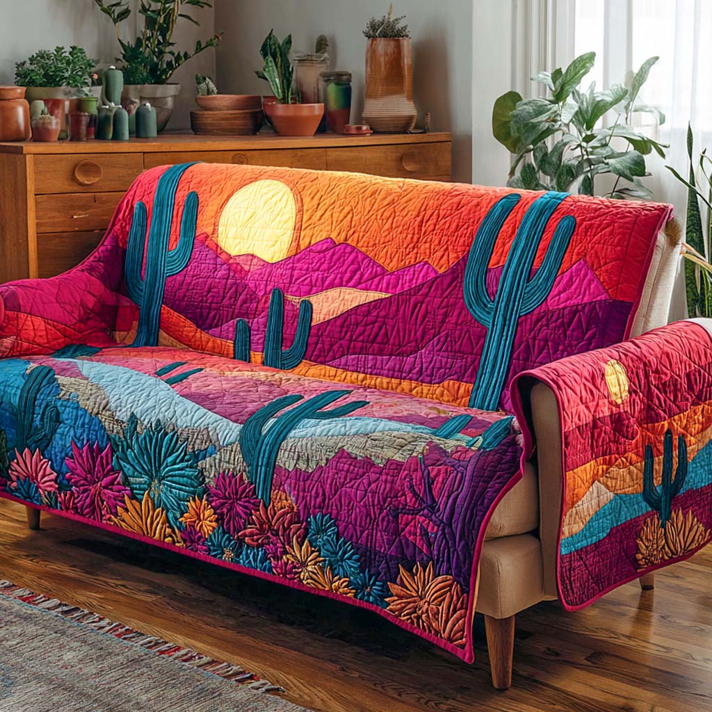Sunset Trail Quilted Sofa Cover Nice Couch Covers Xmas Gift For Cat