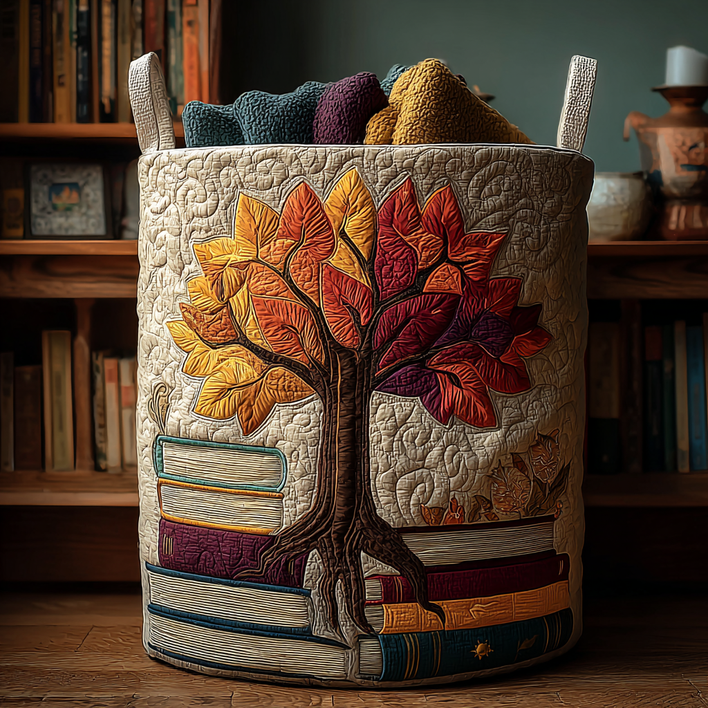 Sunset Tree Quilted Laundry Basket Home Decor Stores Gifts For Book Lovers Friends