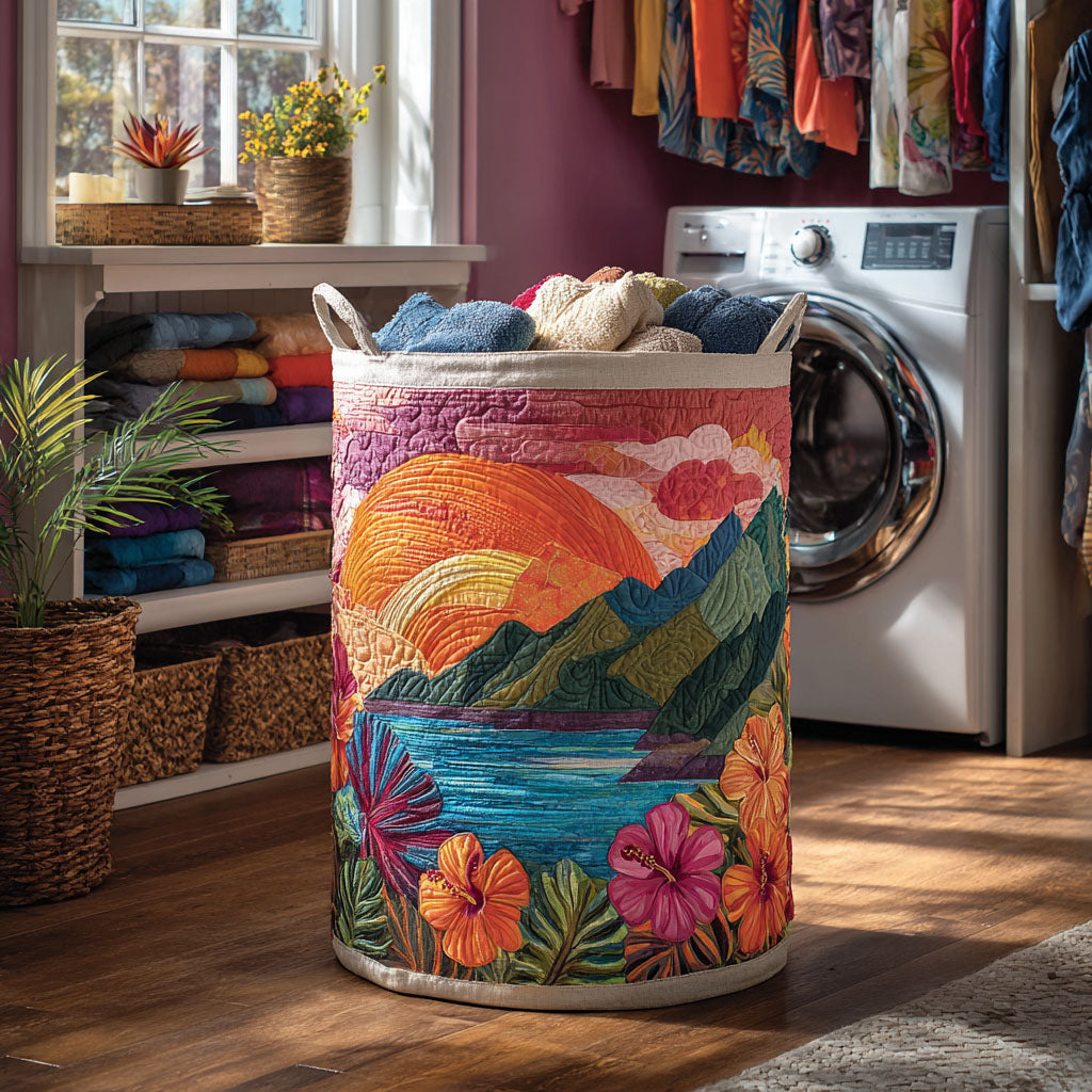 Sunset Valley Quilted Laundry Basket Dirty Clothes Hampers Unique Gifts For Mom