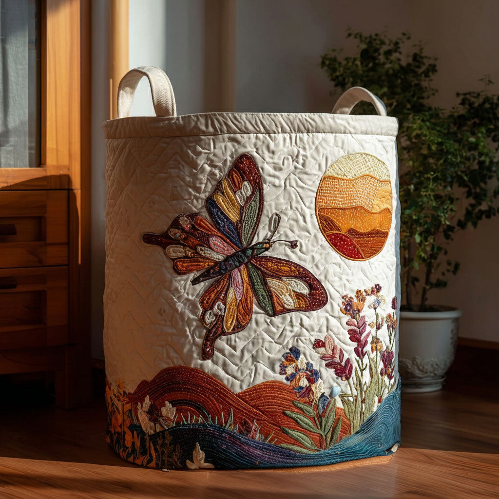 Sunset Wings Quilted Laundry Basket Foldable Laundry Hamper Nice Mother's Day Gifts