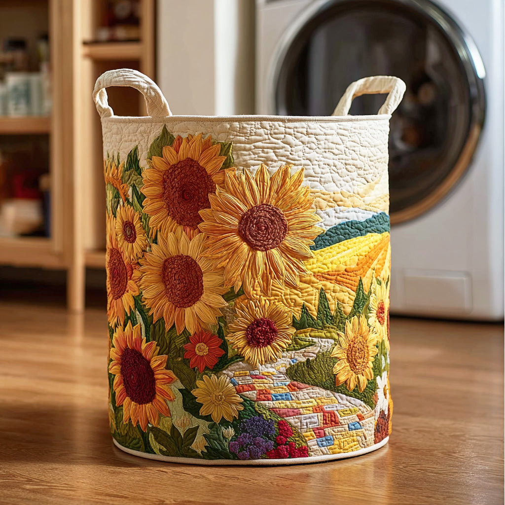 Sunshine Bloom Quilted Laundry Basket Unique Laundry Hamper Presents For Mothers