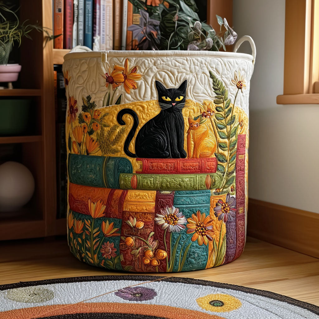 Sunshine Cats Quilted Laundry Basket Foldable Hamper Gift Items For New House