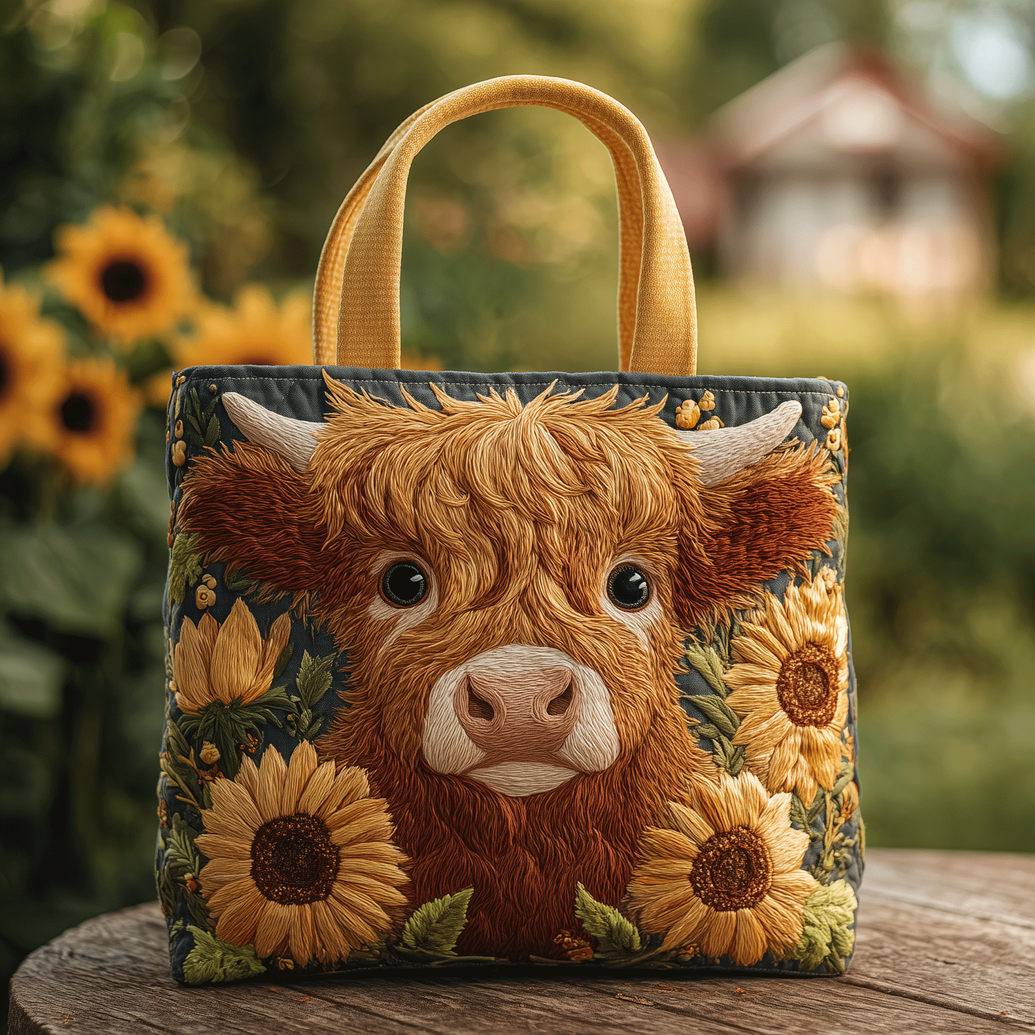 Sunshine Highland Cow Quilted Tote Bag Best Everyday Tote Gifts For Mum From Daughter