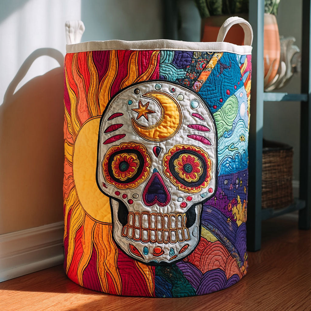 Sweet Bones Quilted Laundry Basket Laundry Room Ideas Day Of The Dead Gifts For Dad