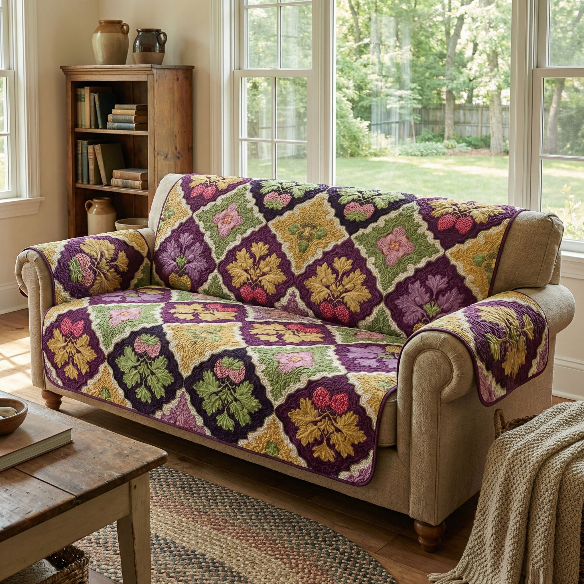 Sweet Meadow Whisper Quilted Sofa Cover Couch Cushion Covers Happy Easter Decorations