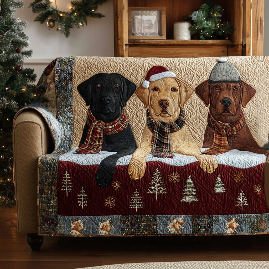 Sweet Retriever Quilted Sofa Cover Home Decor Gifts For Lab Lovers