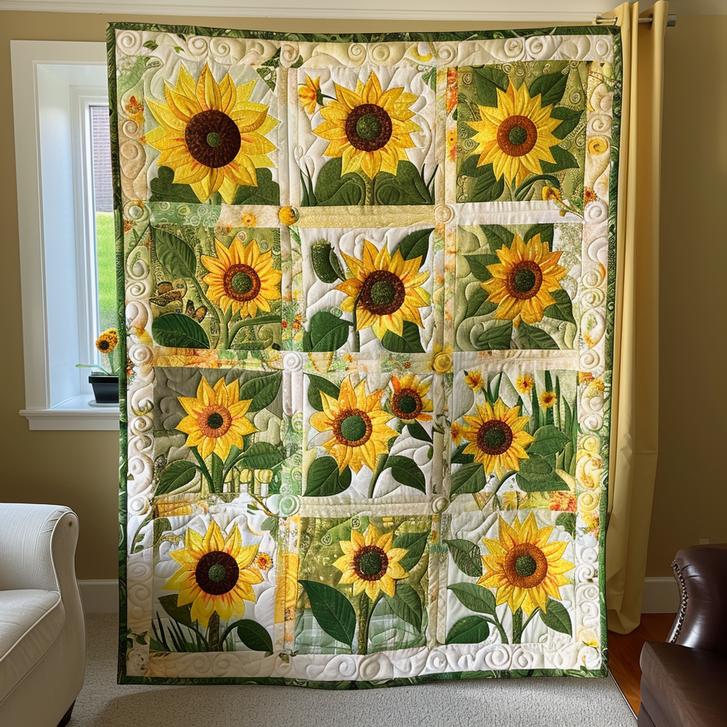 Sweet Sunflowers Quilted Blanket Best Queen Sheets Good Mothers Day Gift Ideas