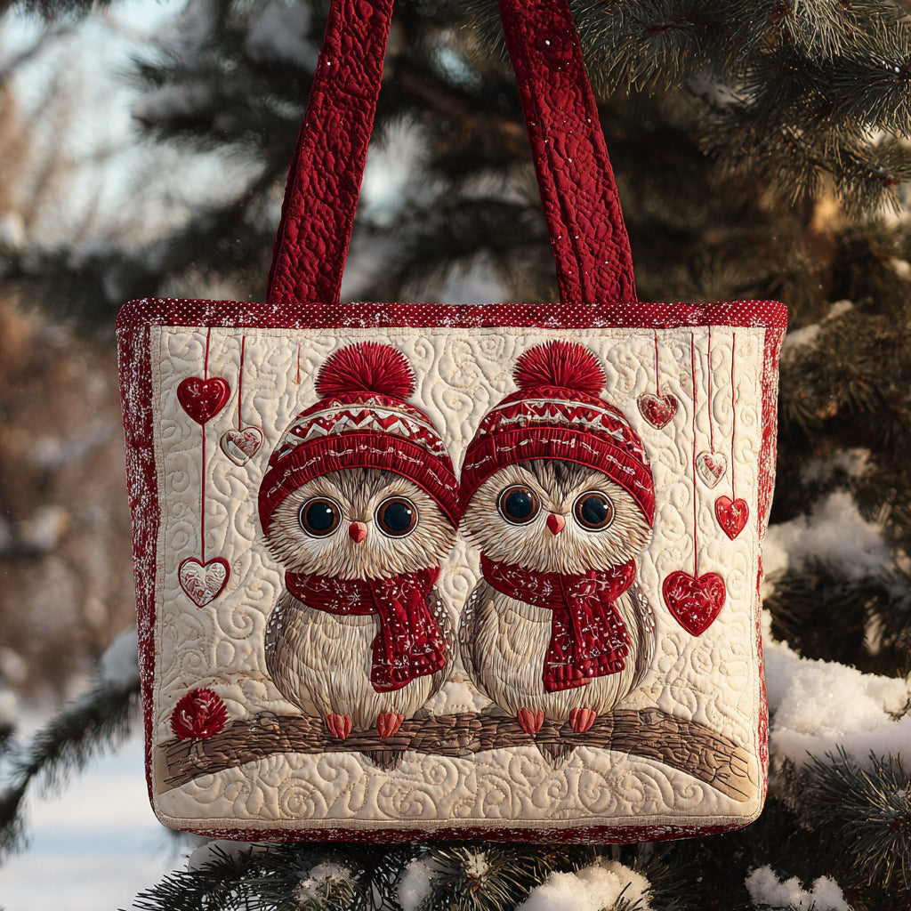 Sweetheart Owls Quilted Tote Bag Trendy Tote Good Mother's Day Gifts For Mom