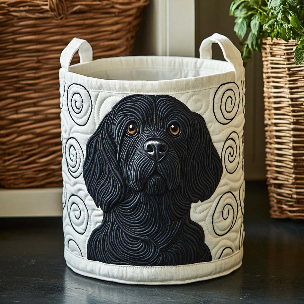 Swirl Spaniel Quilted Laundry Basket Storage Bins Dog Owners Gifts Birthday Ideas