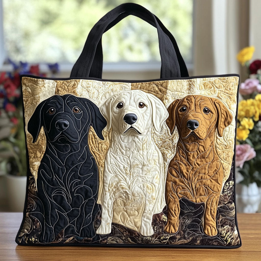 Tail-Wagging Trio Quilted Tote Bag Best Bags For Women Special Birthday Gifts For Mom