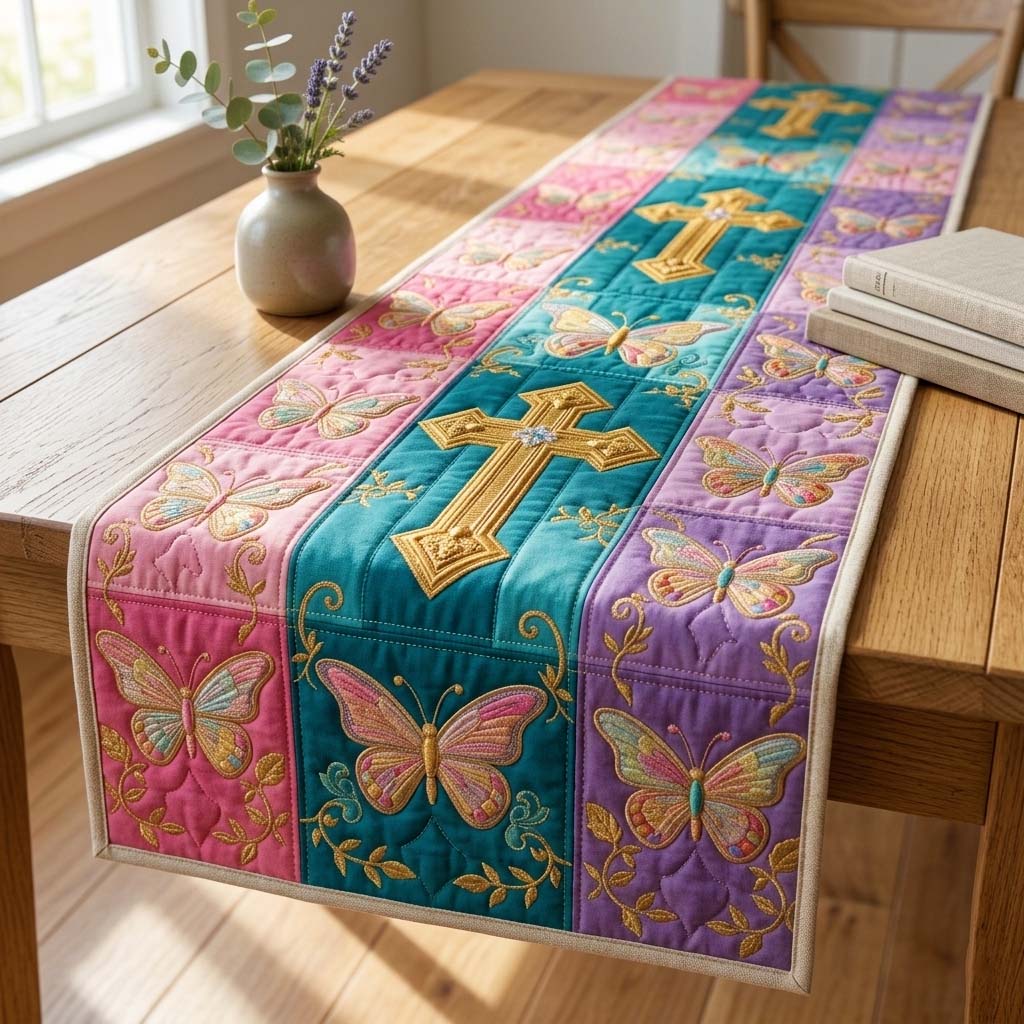 Teal Butterfly Quilted Table Runner Dining Table Centerpiece Ideas Butterfly Presents