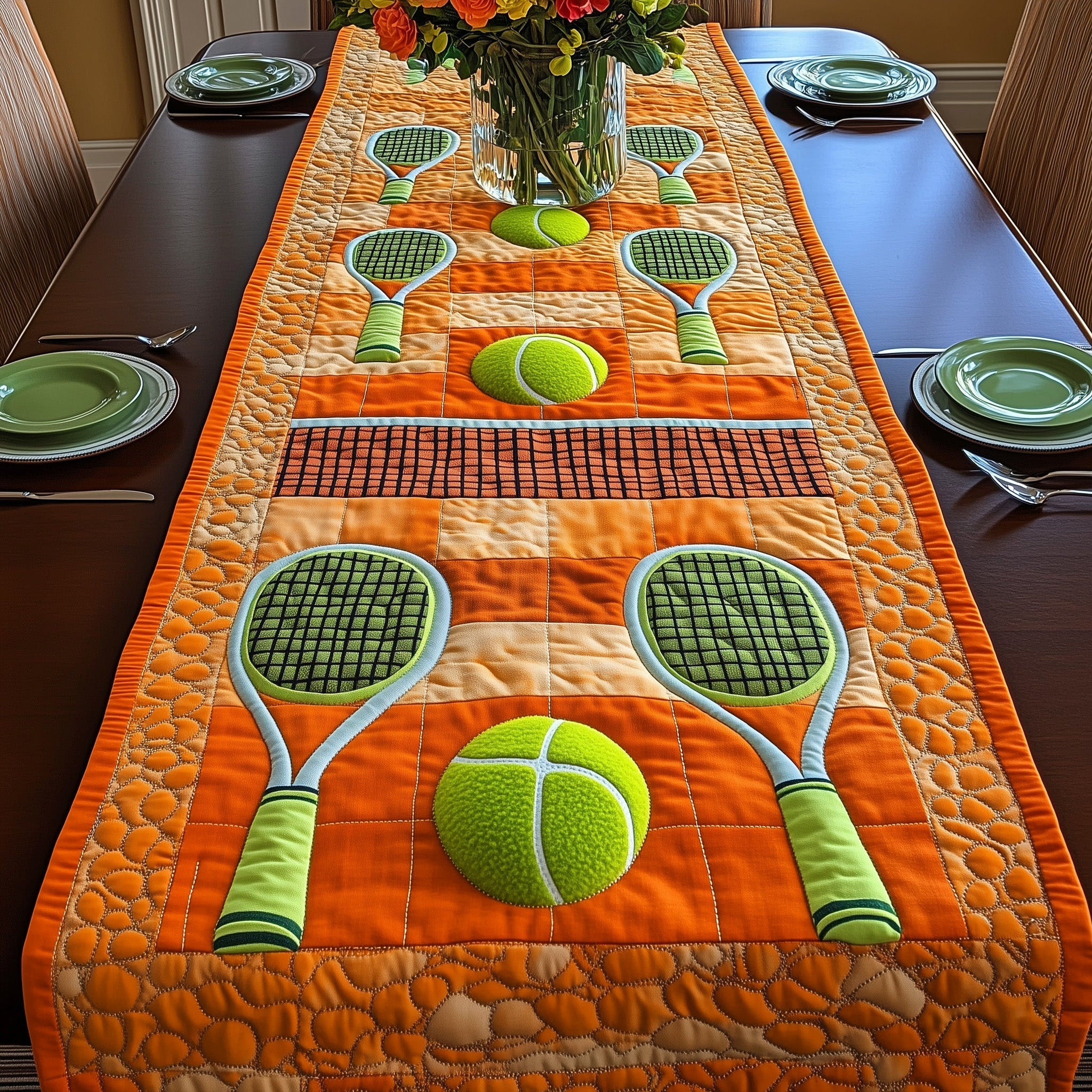 Tennis Club Quilted Table Runner Dining Room Table Decor Ideas Dad Fathers Day Gifts
