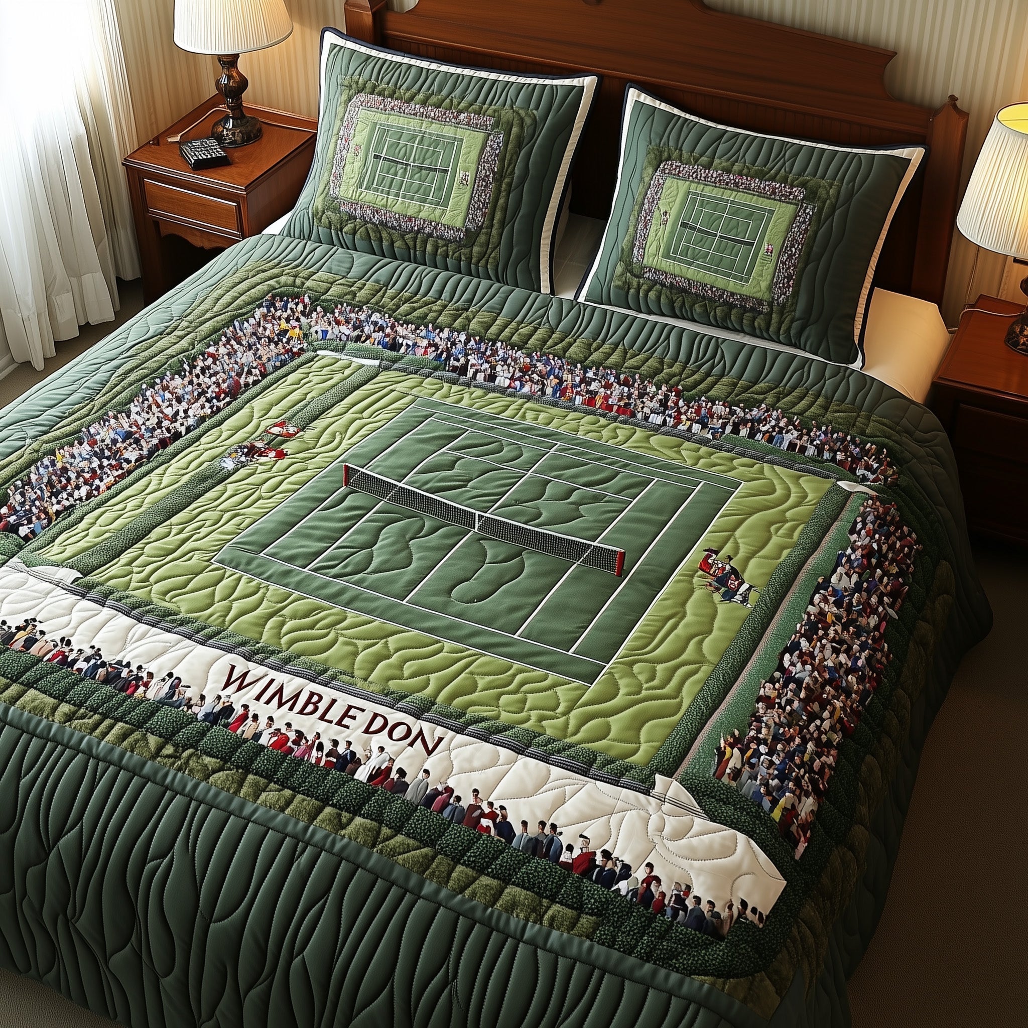 Tennis Time Quilted Bedding Set Bedroom Room Decor Sentimental Father's Day Gifts