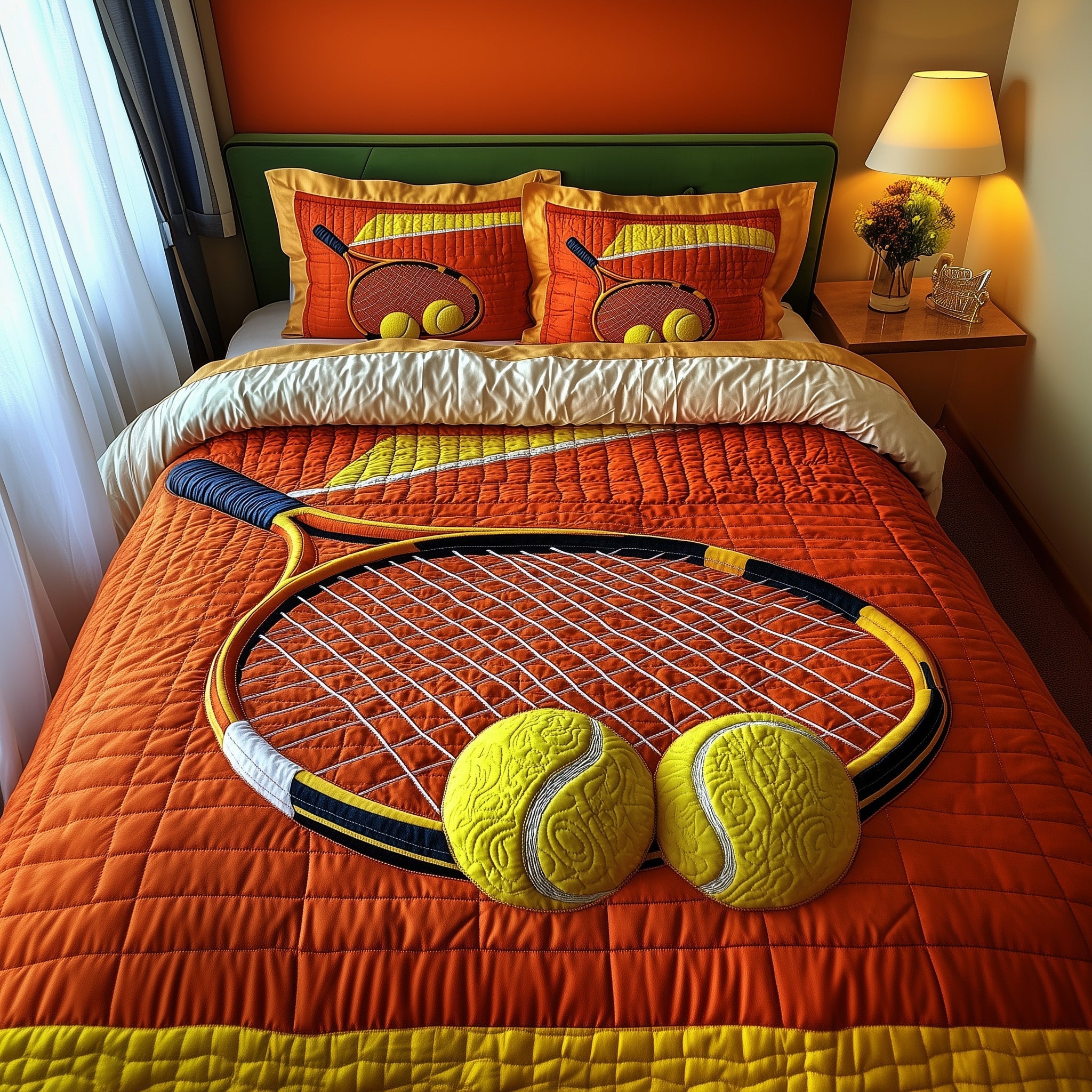 Tennis Time Quilted Bedding Set Bedspreads Good Gifts For Tennis Players