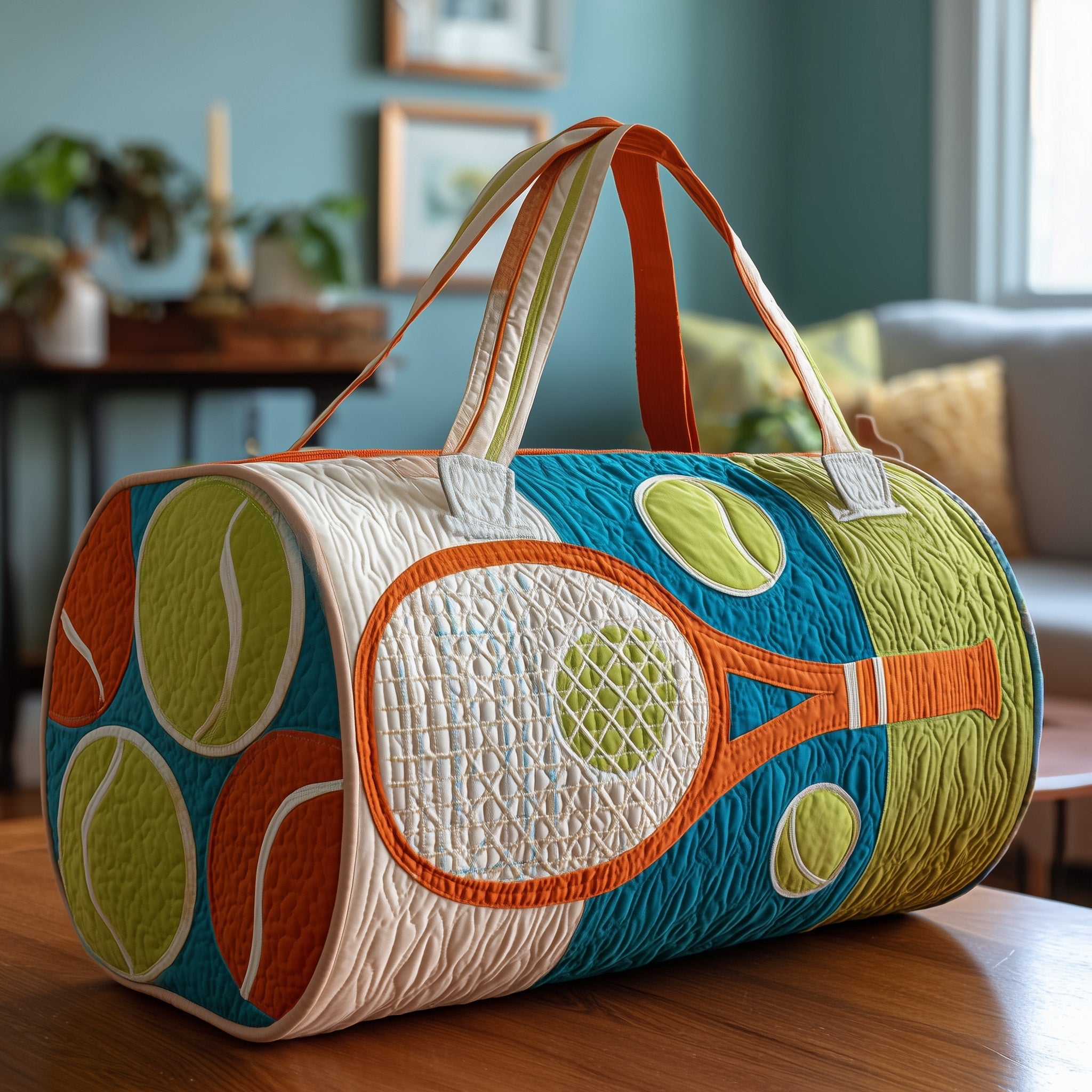 Tennis Time Quilted Duffle Bag Best Duffel Bag For Women Best Tennis Gifts For Her