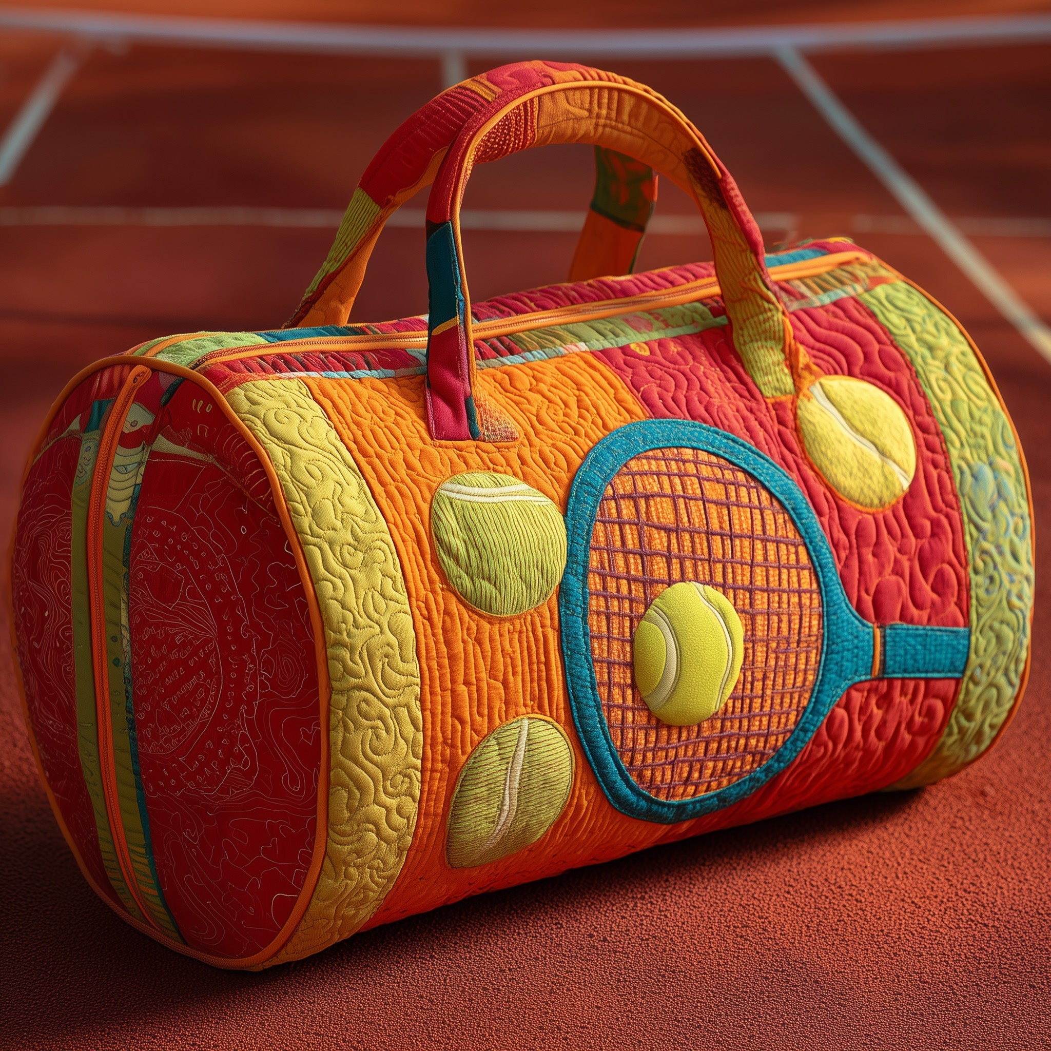 Tennis Time Quilted Duffle Bag Best Travel Suit Bag Cool Gifts For Tennis Players