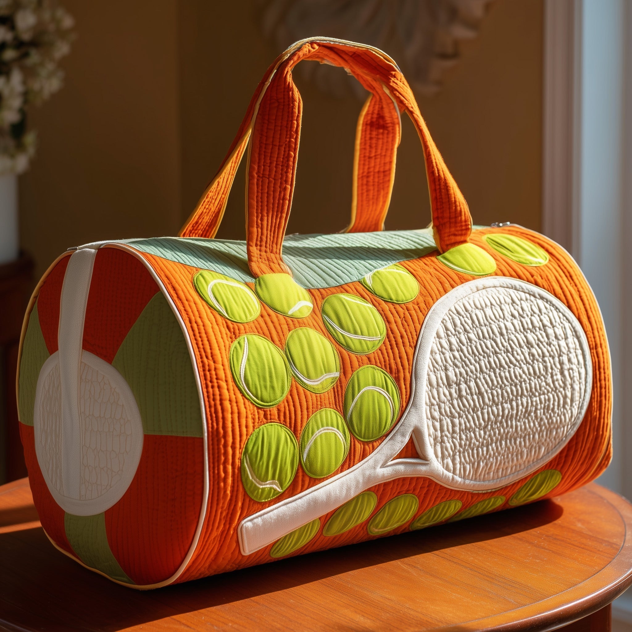 Tennis Time Quilted Duffle Bag Duffel Weekender Bag Good Tennis Gifts