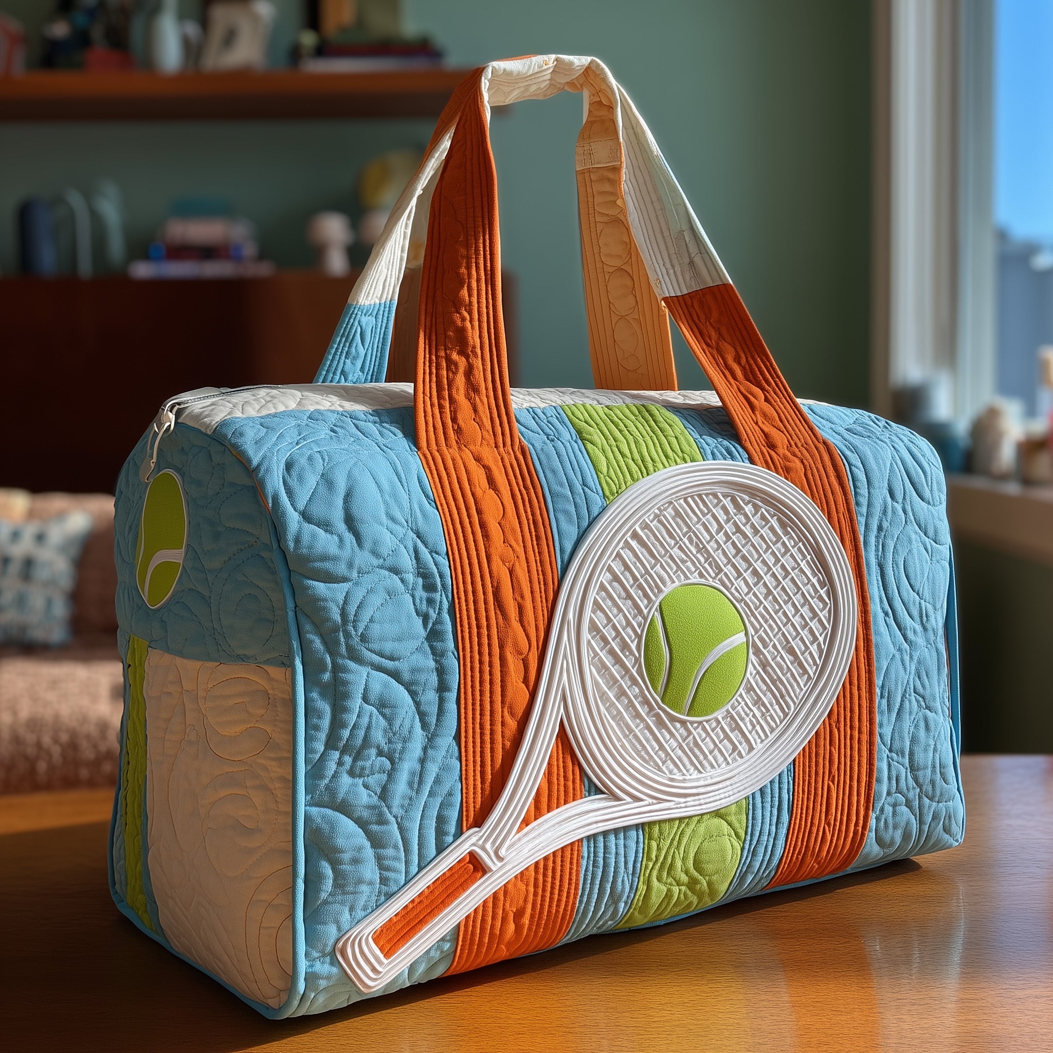 Tennis Time Quilted Duffle Bag Nice Womens Duffle Bags Best Gifts For Tennis Players