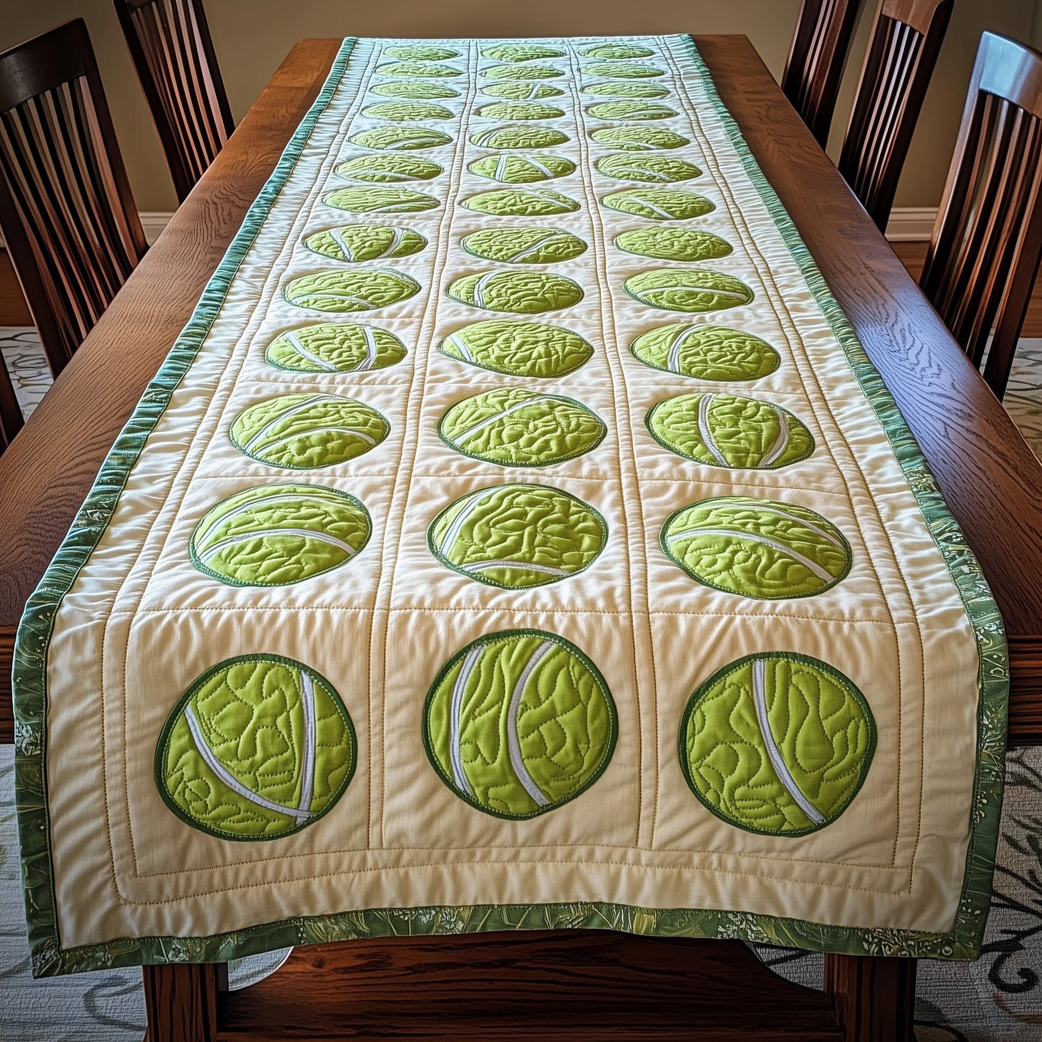 Tennis Time Quilted Table Runner Dining Room Runner Best Father's Day Gifts
