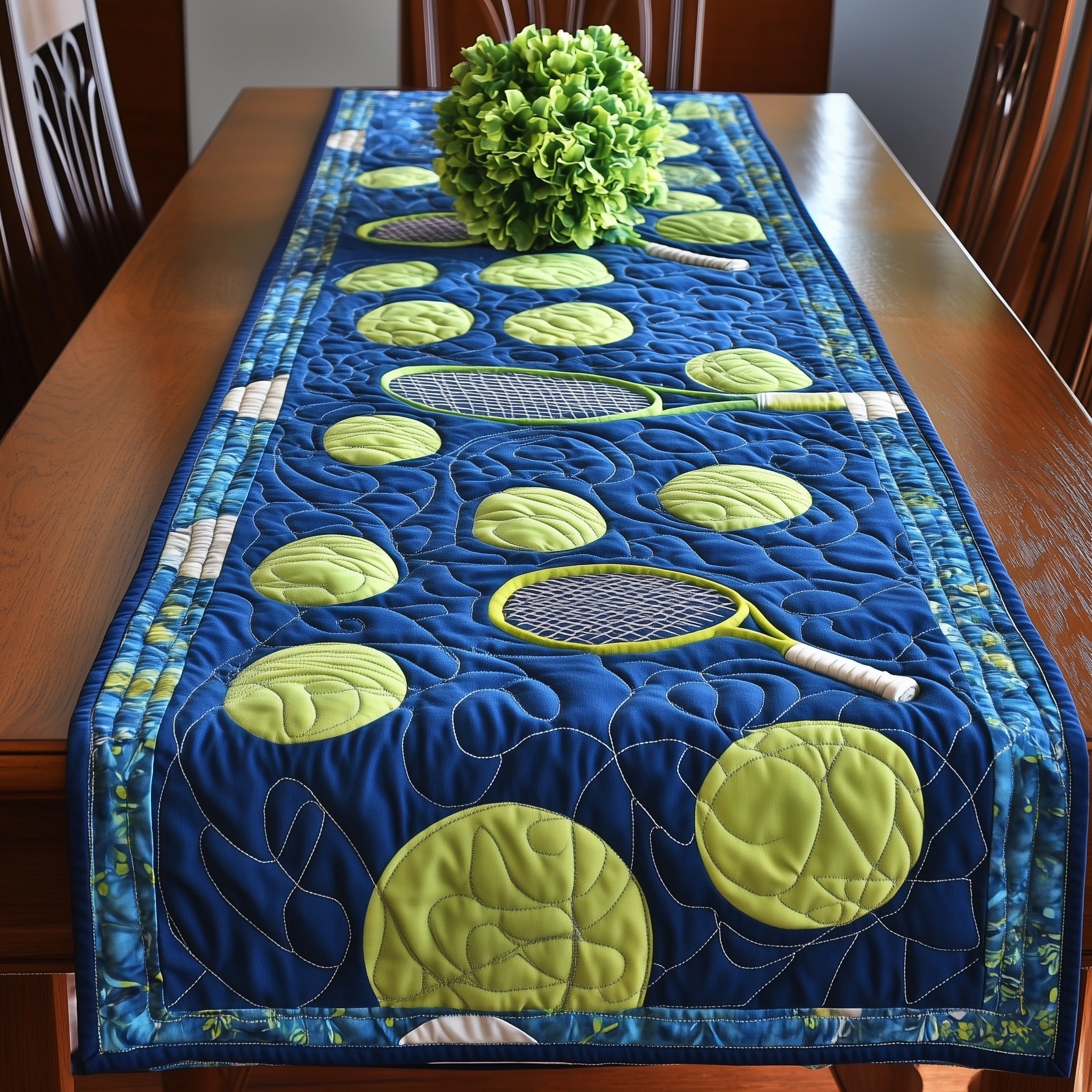 Tennis Time Quilted Table Runner Dining Table Table Runner Good Fathers Day Gifts