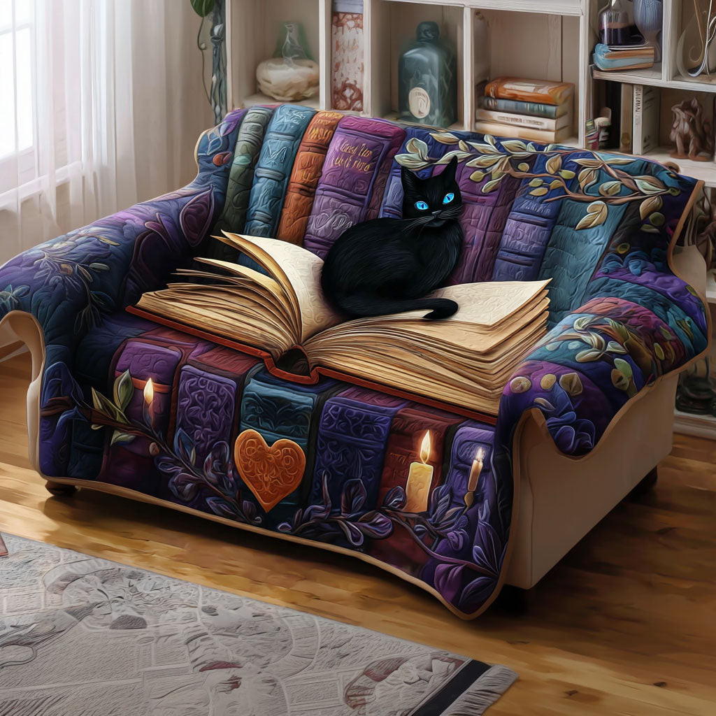 The Arcane Cat Quilted Sofa Cover Sofa Couch Cover Good Gifts For Readers