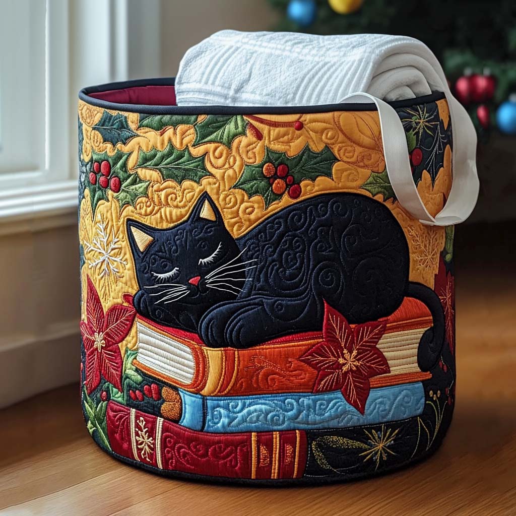 The Cat Who Loved Stories Quilted Laundry Basket Basket Of Clothes Presents For New House