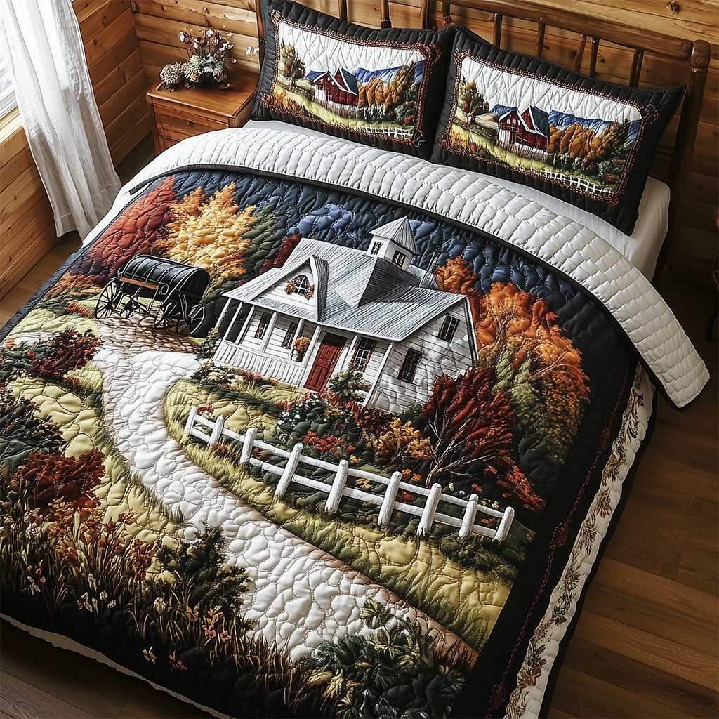 The Countryside Carriage Home Quilted Bedding Set Best Bedsheets Father In Law Gifts Dad's Day