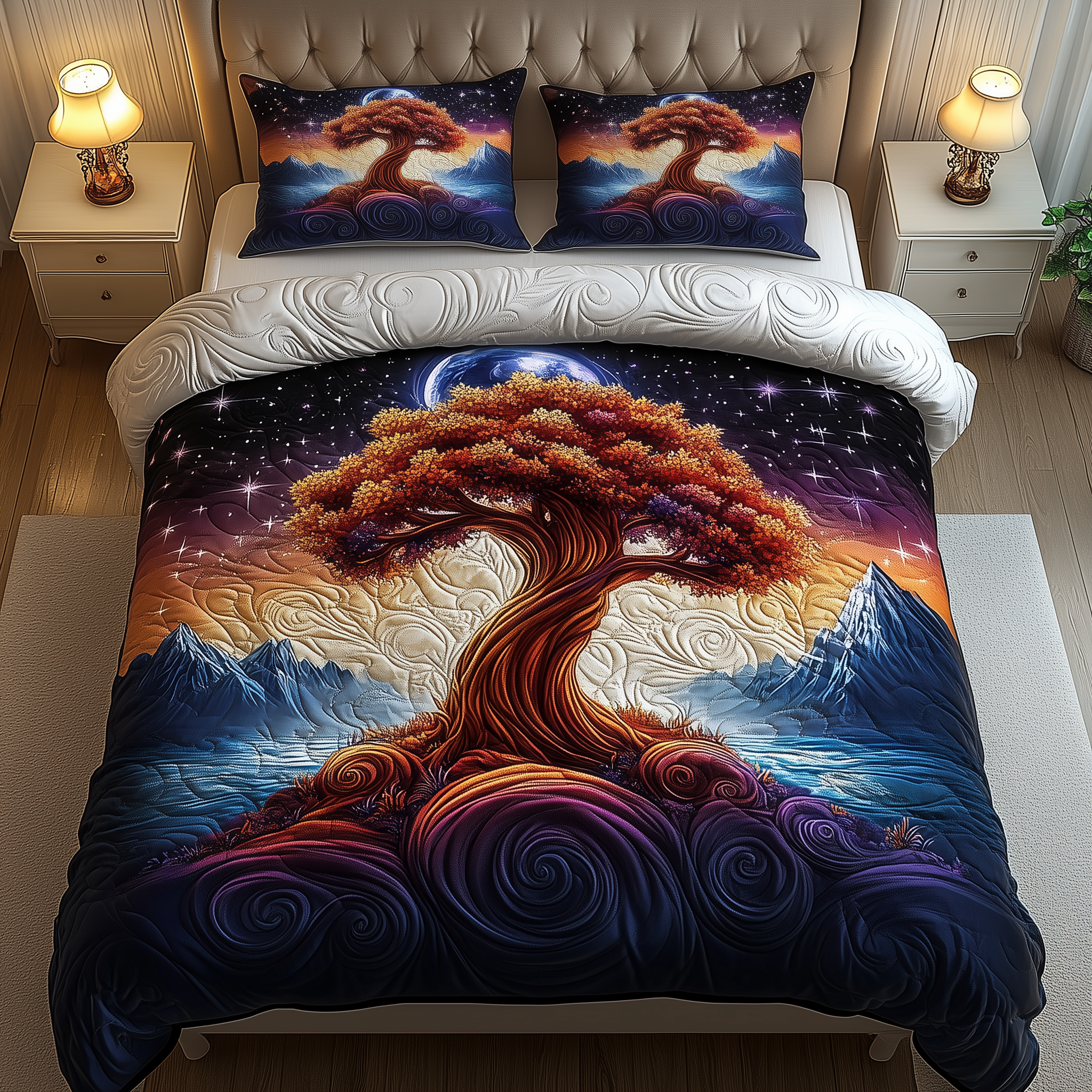The Enchanted Tree Quilted Bedding Set Bed Bedding Set Great Father's Day Gifts