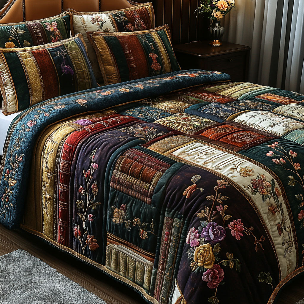 The Knowledge Grove Quilted Bedding Set Unique Bed Sheet Set Cool Gifts For Readers