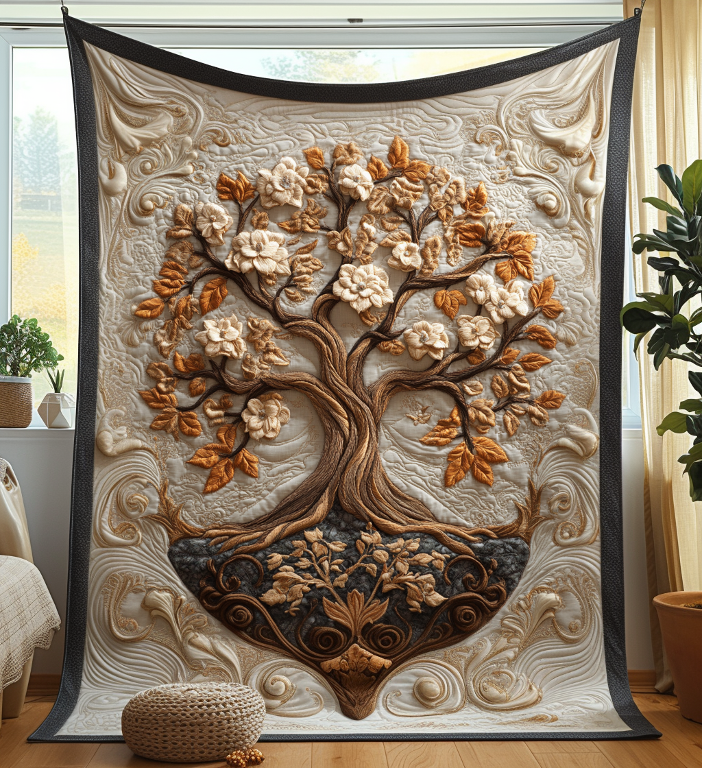 The Living Nexus Quilted Blanket Cozy Bedroom Decor Tree Of Life Merchandise