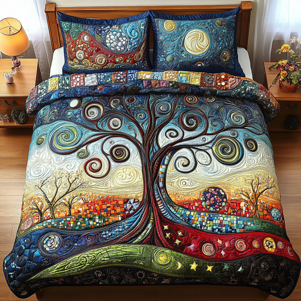 The Living Tree Quilted Bedding Set Best King Bed Sheets Tree Of Life Themed Gifts