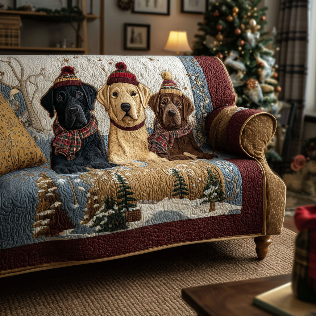 The Loyal Heart Quilted Sofa Cover Christmas Sofa Cover Perfect Gift For Dog Lovers