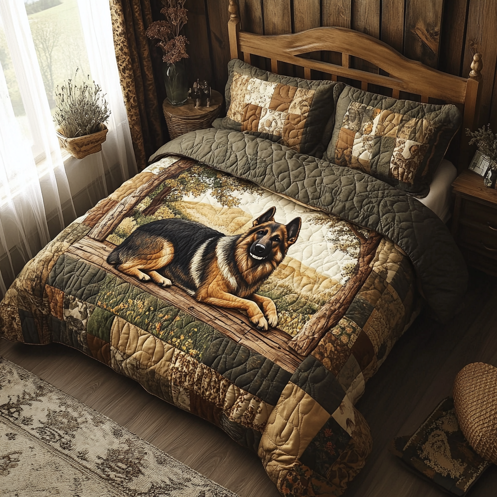 The Regal Shepherd Quilted Bedding Set Best Sheet Sets Dog Mom Mother's Day Gifts