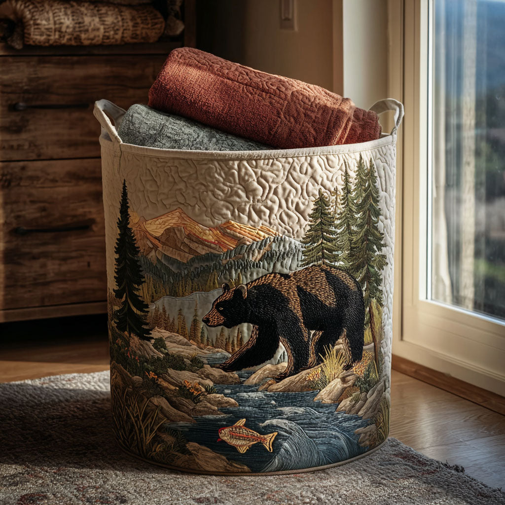 The River Watcher Quilted Laundry Basket Decor Laundry Basket Best Cat Presents