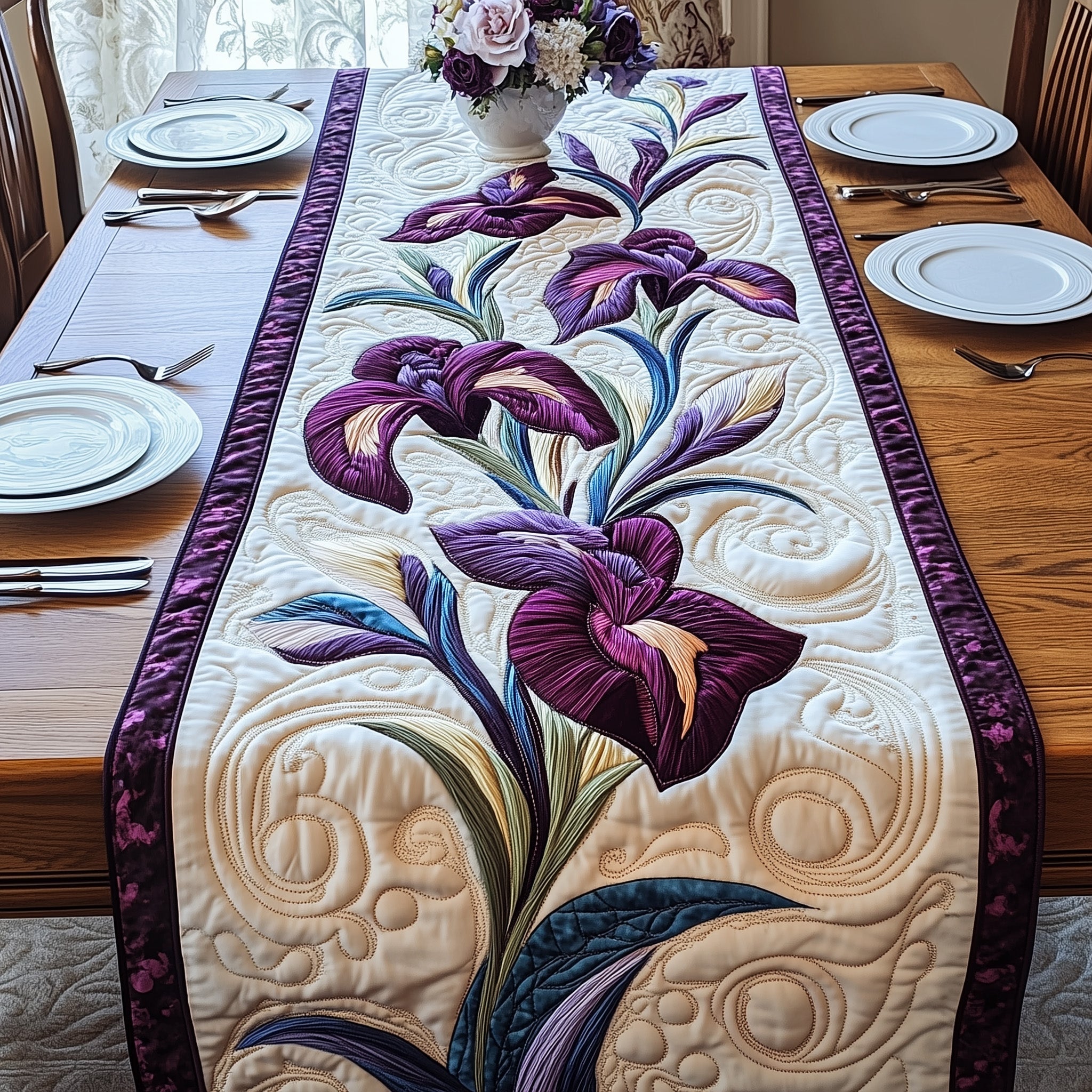 The Royal Bloom Quilted Table Runner Cool Table Runner Mother's Day Ideas For Wife