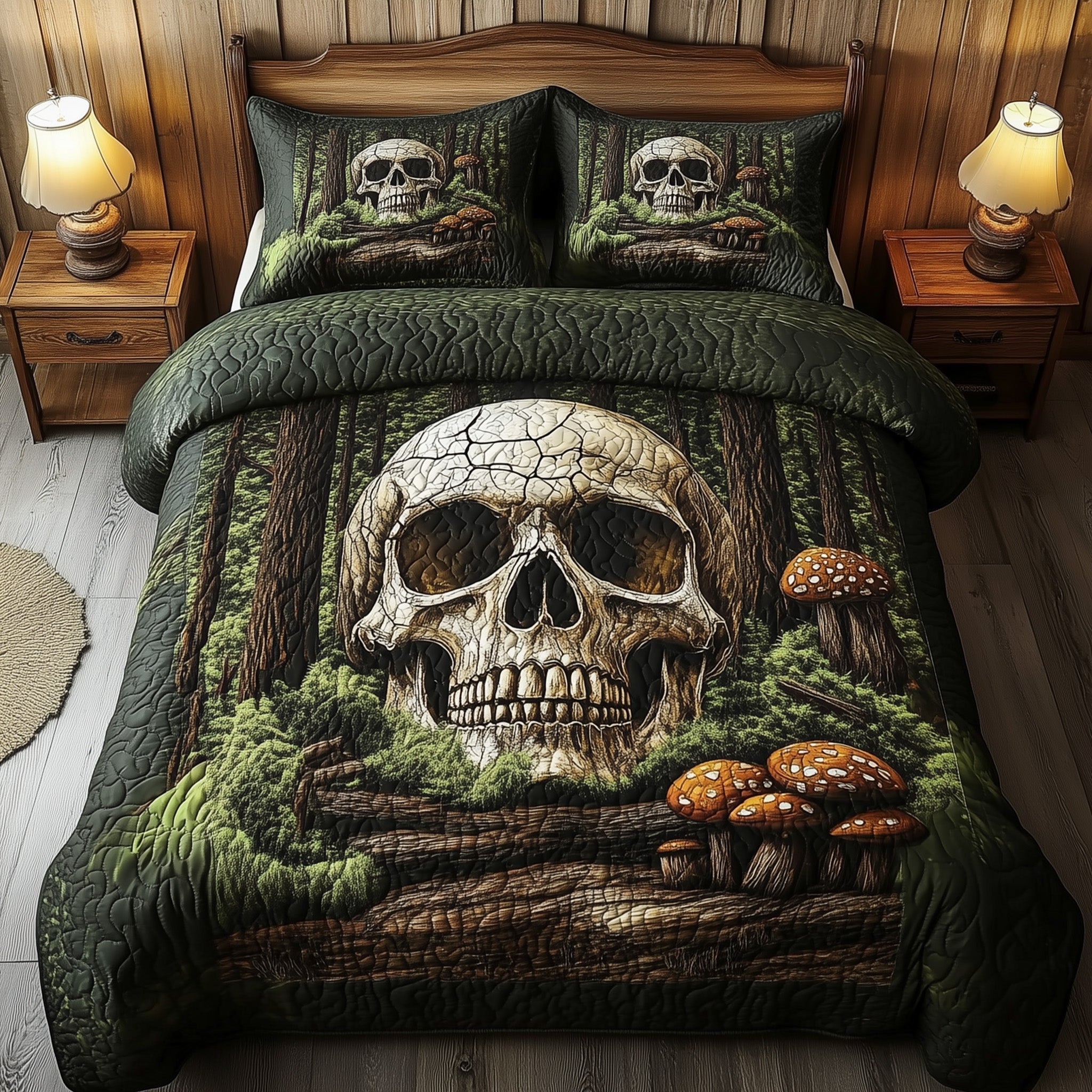 The Skull of Time Quilted Bedding Set Nice Bedding Sets Unique Skull Gifts For Him