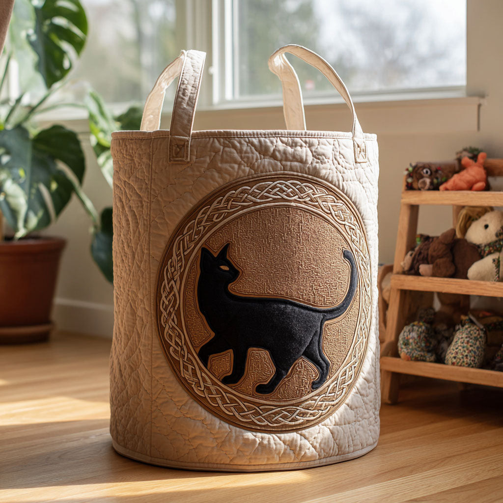 The Spellbound Cat Quilted Laundry Basket Rustic Farmhouse Laundry Basket Awesome Gifts For Cat Lovers