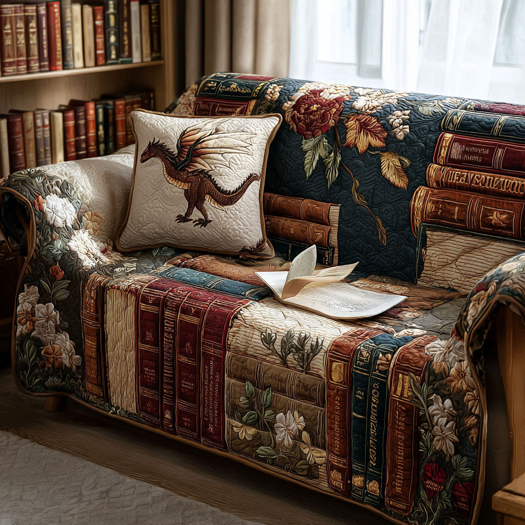 The Story Hoard Quilted Sofa Cover Couch Protector Great Book Presents