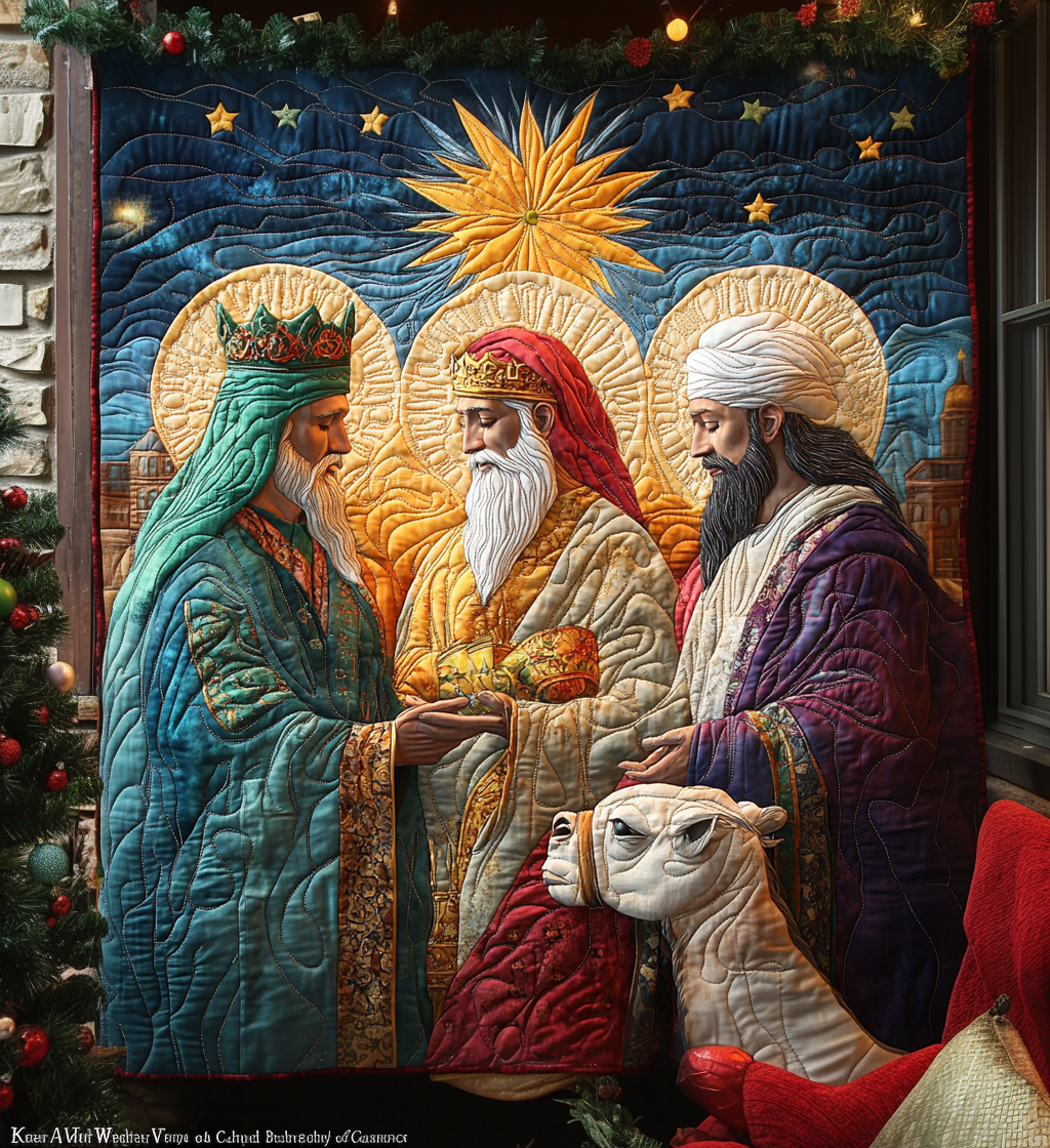 The Three Wise Men Quilted Blanket Bedroom Christmas Room Decor Ideas Family Xmas Presents