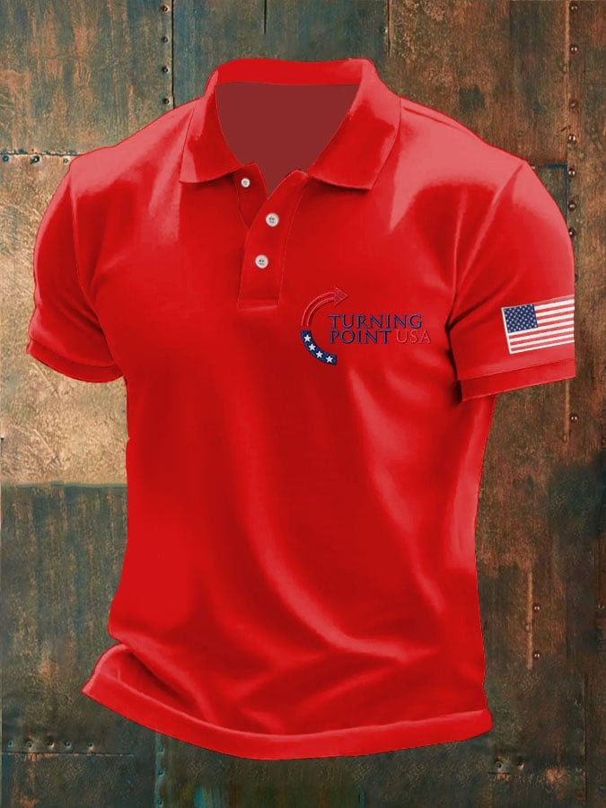 The Turning Point USA Men's Polo Shirt RIP Charlie Kirk TPUSA Merch Clothing For Sale - Image 3
