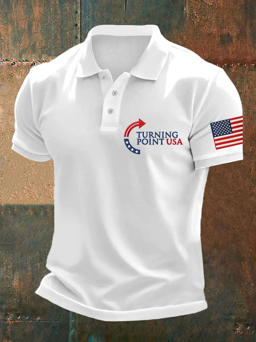 The Turning Point USA Men's Polo Shirt RIP Charlie Kirk TPUSA Merch Clothing For Sale - Image 2