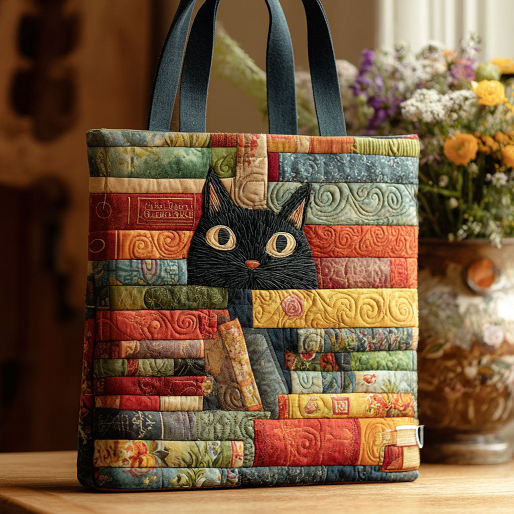 The Watchful Cat Quilted Tote Bag Best Totes Great Book Lover Presents