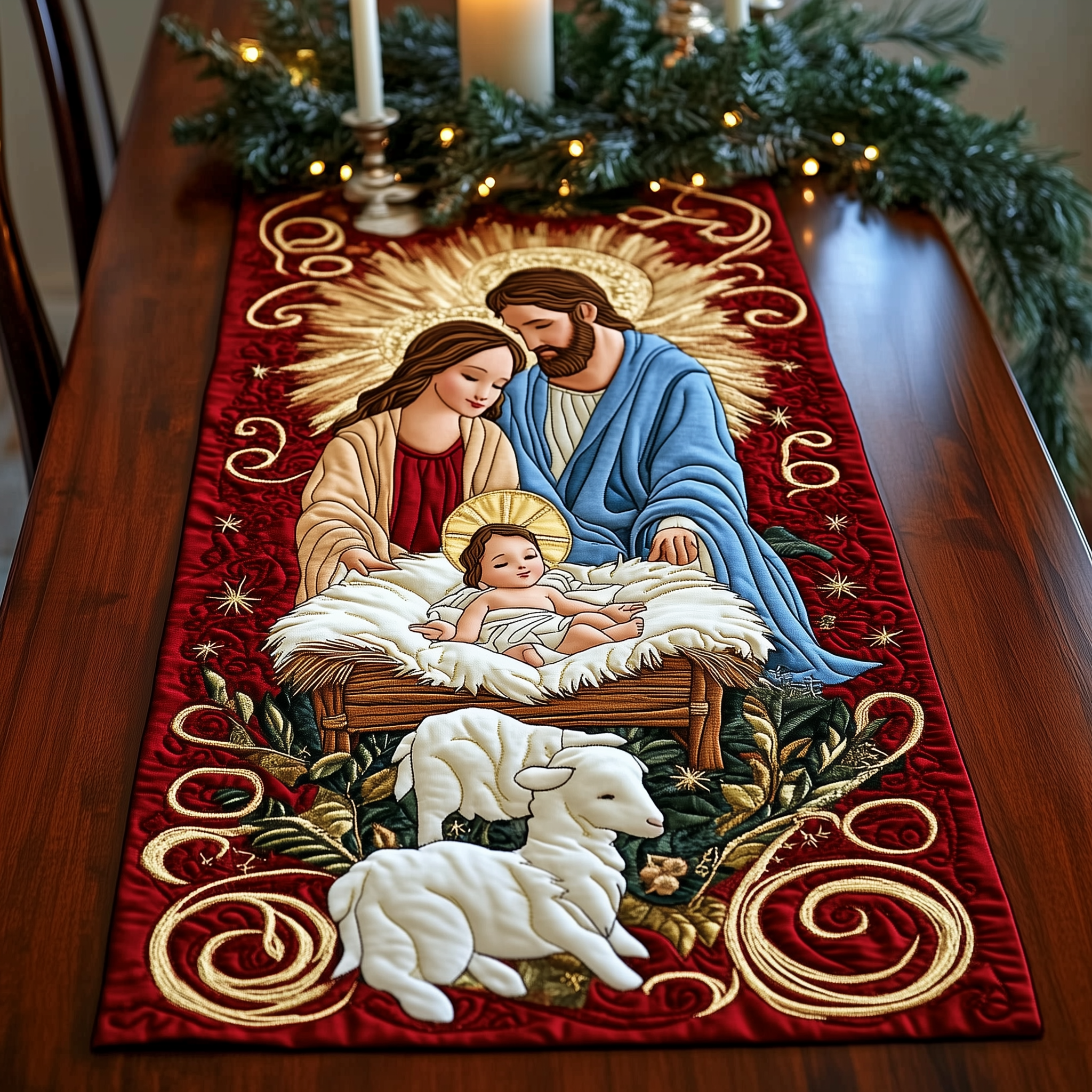 The Whole Reason For The Season Quilted Table Runner Xmas Runner For Table Christmas Gifts For Women